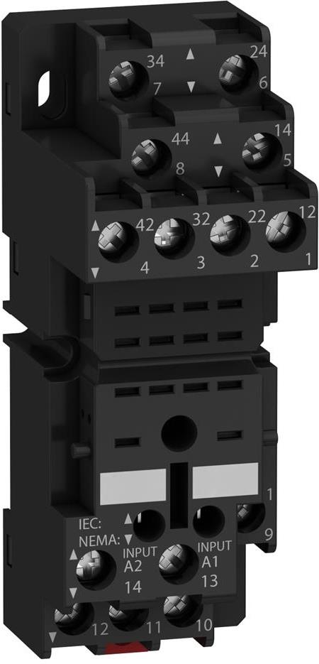 Основа с цокъл за интерфейсно реле RXM 2/4 контакта, винтов конектор SE