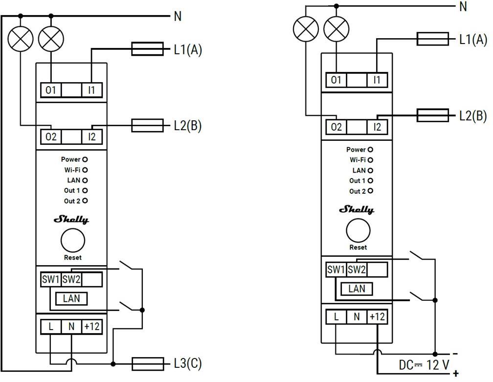 Импулсно Smart реле 2х On/Off 16A (25A) за DIN монтаж Shelly PRO 2 - 268025S
