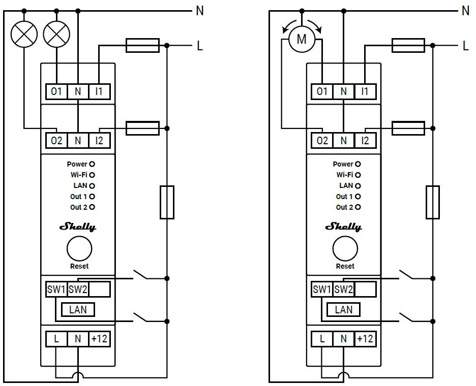 Импулсно Smart реле 2х On/Off 16A (25A) с мерител за DIN монтаж Shelly PRO 2PM - 268032S