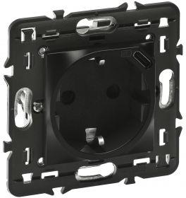 Контакт ШУКО 2P+E 16A + USB тип C 1.5A 7.5W 2 мод. цвят черен Mosaic Legrand