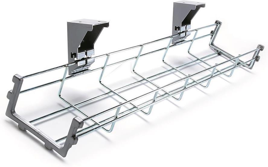 Кабелна кошница дължина 1200мм и дълбочина 50мм с два PVC държача за под бюро ABL