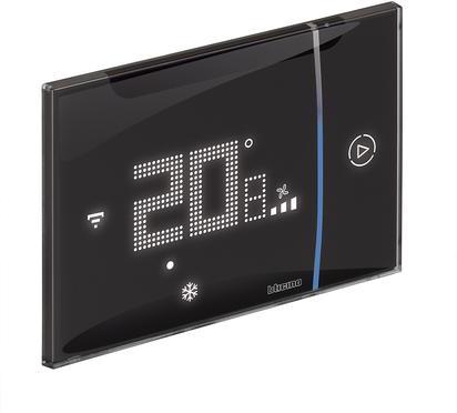 Термостат Smarther AC с вградено Wi-FI за вграден монтаж ЧЕРЕН Bticino with Netatmo