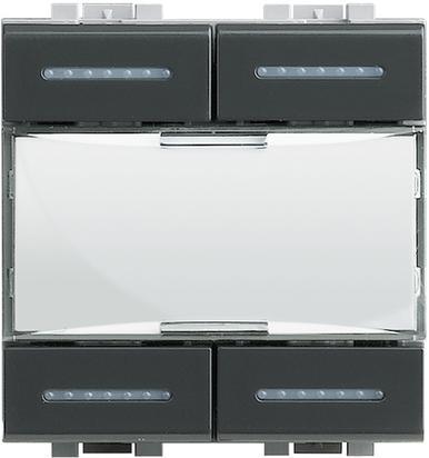 Многофункционален бутон 4 канала 2 мод. KNX цвят Антрацит LL Bticino