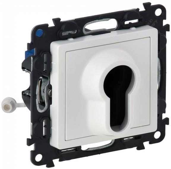 Двуполюсен ключ I-II с ключалка цвят бял Valena Life Legrand