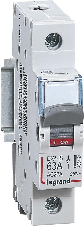 Товаров прекъсвач /шалтер/ DX3-IS 63A 1P 1 мод. VDE Legrand