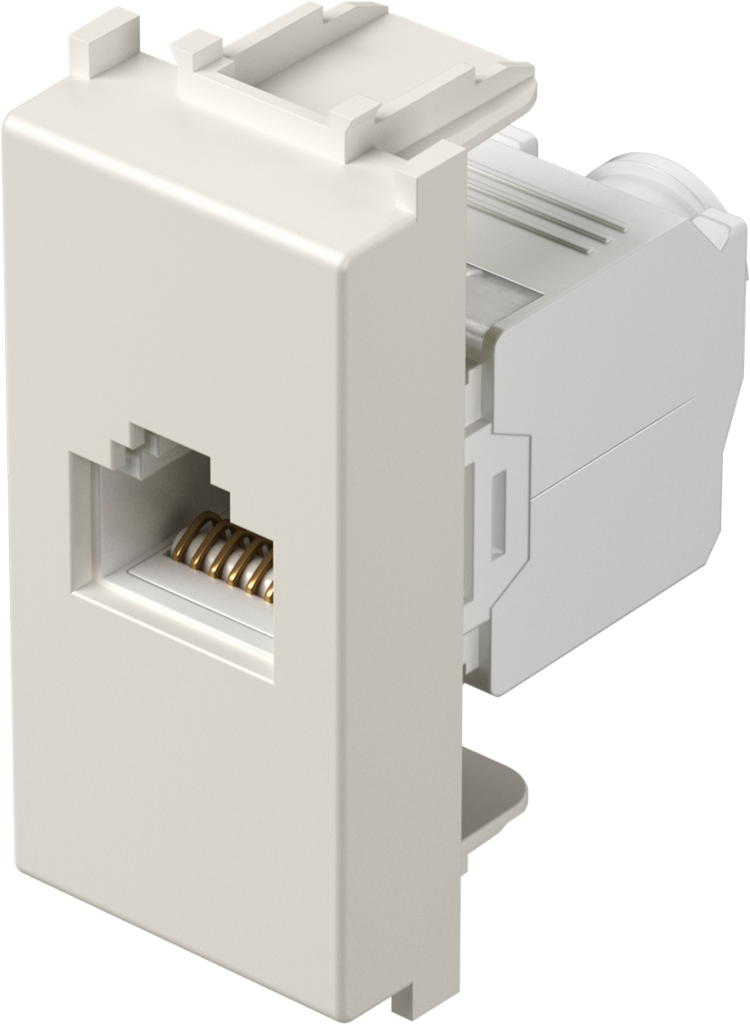 Розетка RJ45 Cat.6A UTP 1 мод. цвят Крем мат Modul TEM