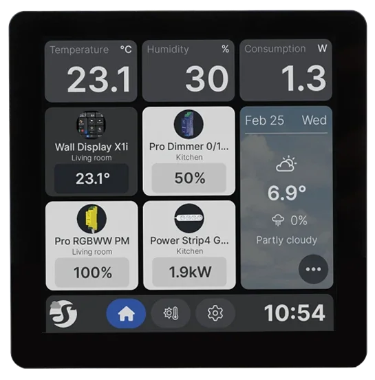 Пулт за управление със Smart реле 1х On/Off 5A изисква неутрала черен Shelly Wall Display X1i B - 073039