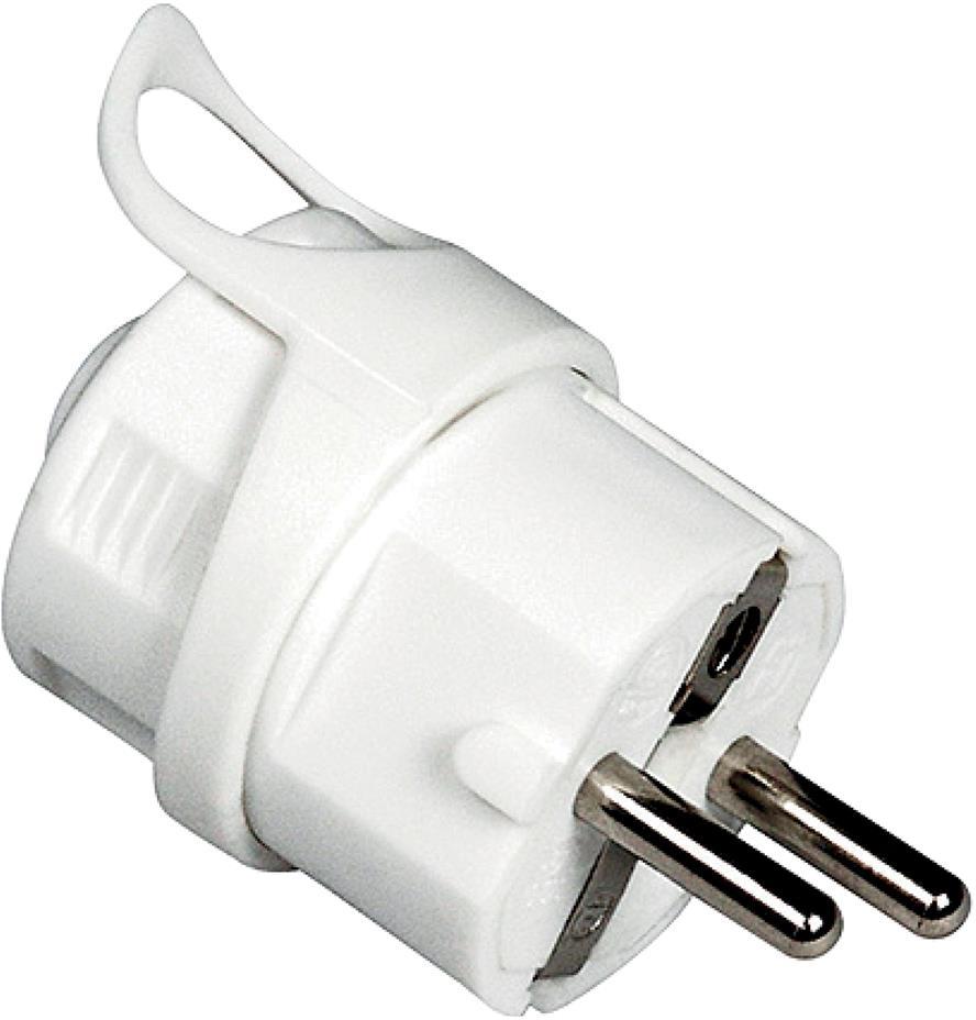 Щепсел бял 2P+Т 16A ІР20 250V прав Commel