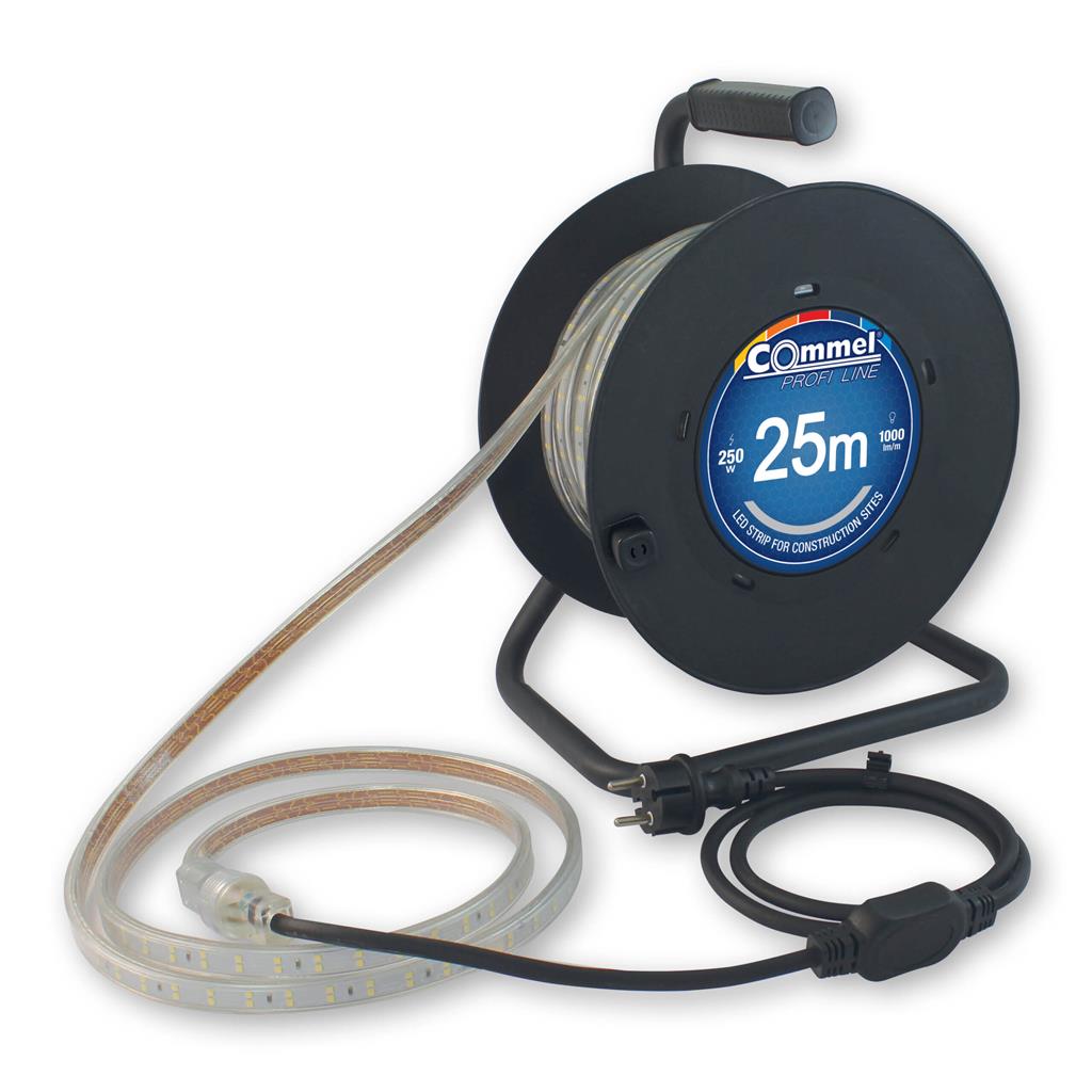 Работна лампа 250W 25000lm 4000K LED лента 230V IP65 на макара 25м Commel