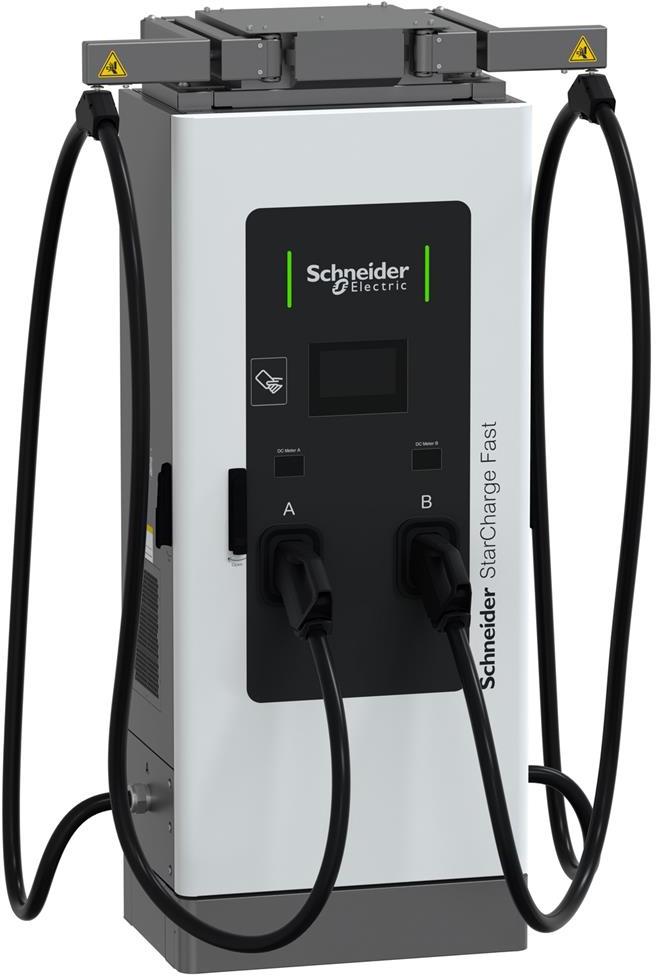Зарядна станция StarCharge Fast DC 60kW, 3x400VAC+N 3x100A, с кабели 2х CCS, IP55 IK10, RFID Ethernet 4G, SE