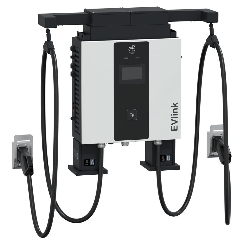 Зарядна станция за стена EVlink Pro DC 60kW, 3x400VAC+N 3x100A, с кабели 2х CCS, IP55 IK10, RFID Ethernet 4G, SE