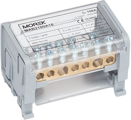 Разпределителен клемен блок Moblock 2P 125A-7 2x35 + 5x6mm² MOREK