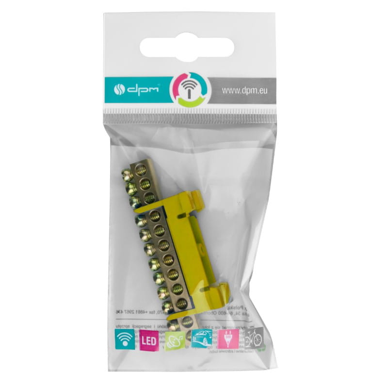 Клема неизолирана ЖЪЛТА 12x16mm² DPM