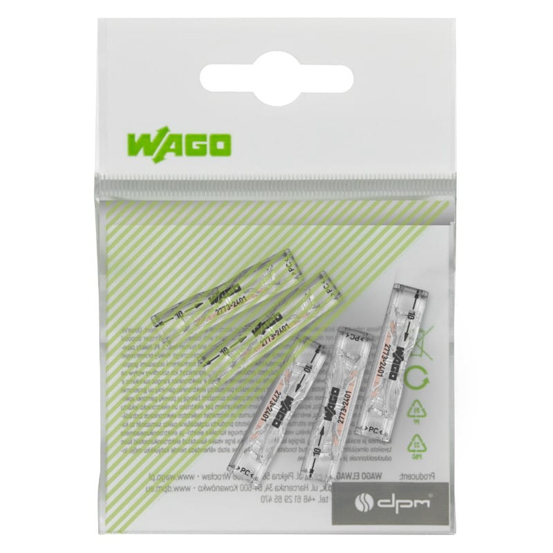 Бърза връзка Inline 2х0,75-4 mm2 прозрачна за твърд проводник (блистер 5 бр.) Wago
