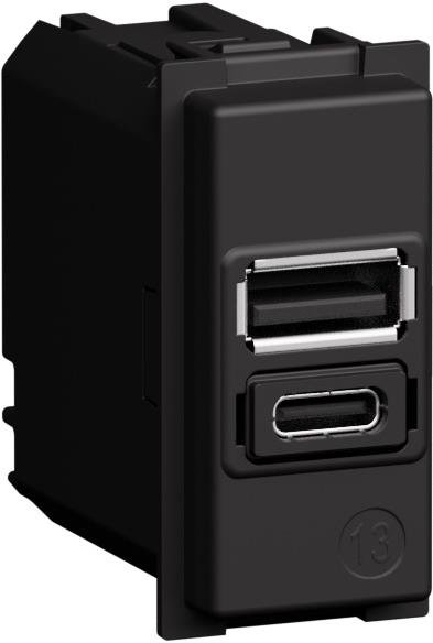 Розетка 2xUSB за зареждане тип A+C PD 20W 1 мод. Living Now Bticino