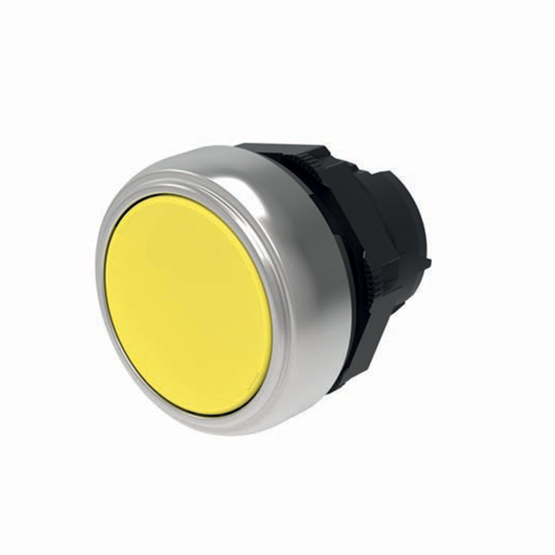 Глава за бутон жълт с основа Ø22mm IP66 Compact Scame
