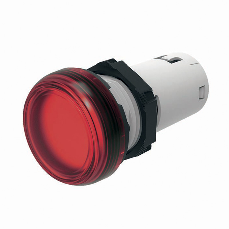 Сигнална лампа LED монолитна червена 220...230Vac Ø22mm IP66 Compact Scame