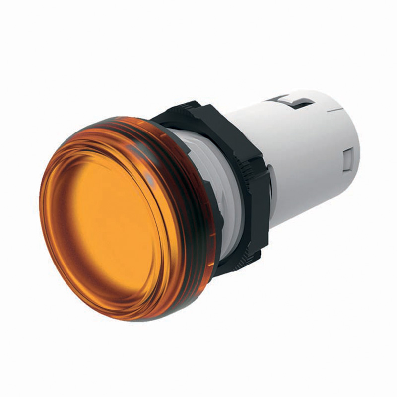 Сигнална лампа LED монолитна оранжева 220...230Vac Ø22mm IP66 Compact Scame