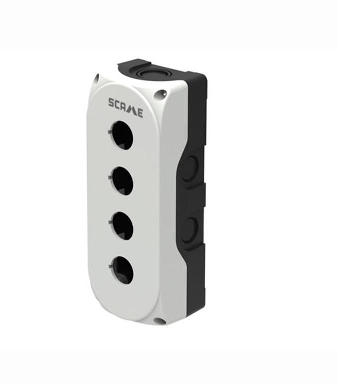 Бутониера празна с 4 отвора Ø22mm сива IP66 Compact Scame