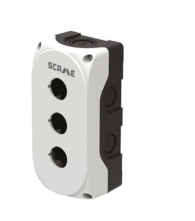 Бутониера празна с 3 отвора Ø22mm сива IP66 Compact Scame