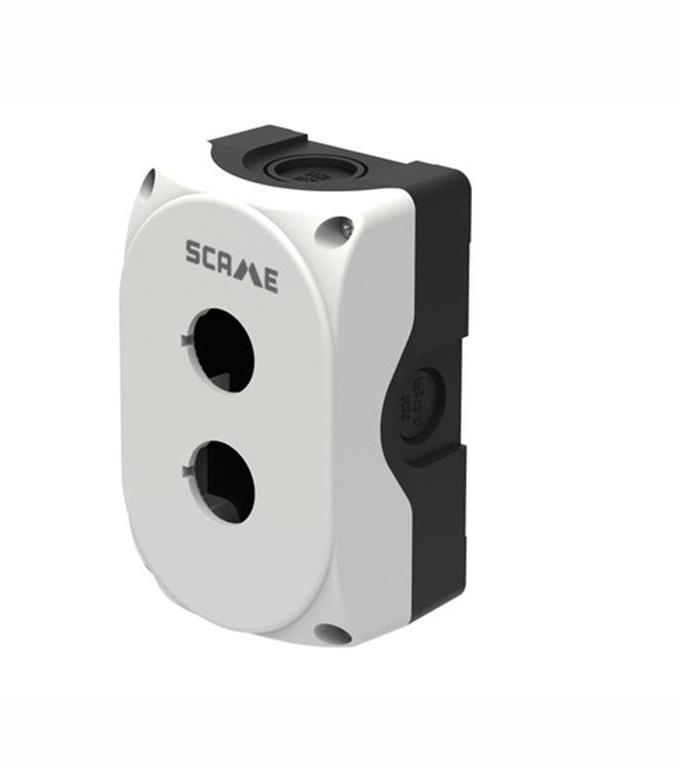 Бутониера празна с 2 отвора Ø22mm сива IP66 Compact Scame