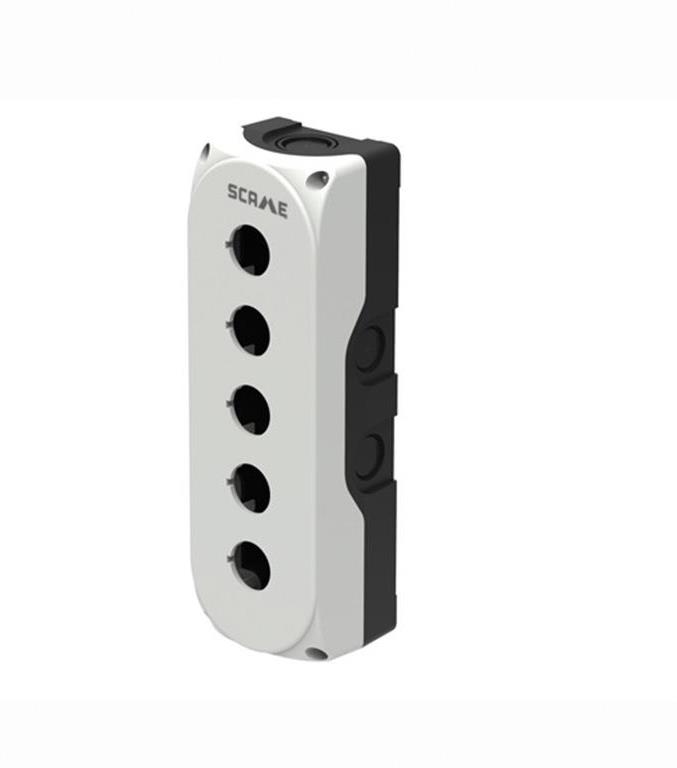 Бутониера празна с 5 отвора Ø22mm сива IP66 Compact Scame