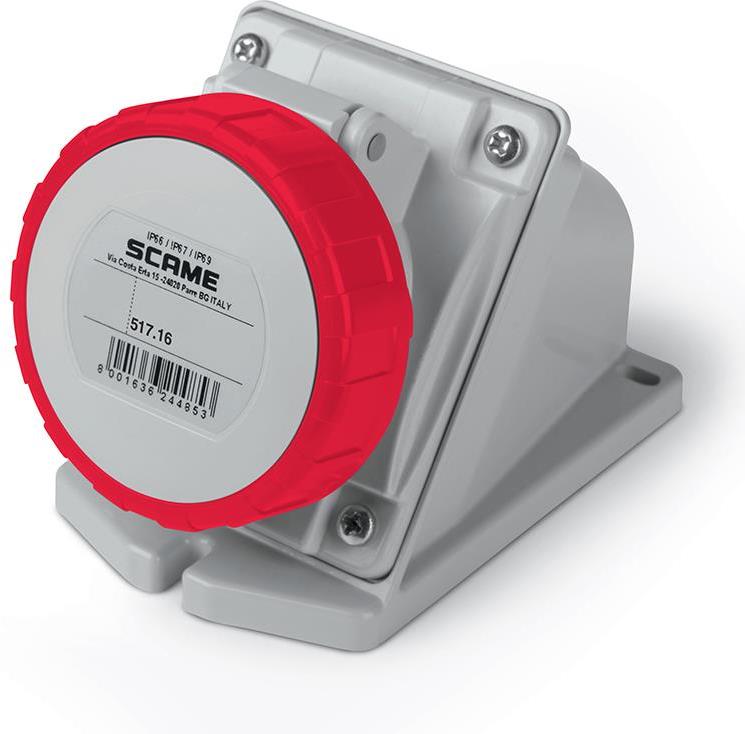 Промишлен контакт 3P+Е 16A IP66 серия Optima Scame