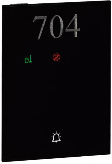 Коридорен панел UX, бутон за звънец, DND/MUR индикация, конфигурируем, черен, BUS Bticino