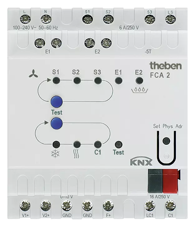 Актуатор вентилаторни конвектори с ръчно управление FCA2 0-10V 4DIN KNX Theben