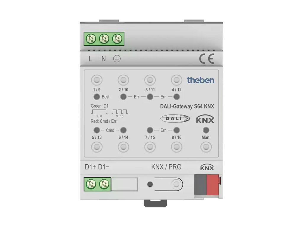 Актуатор DALI gateway S64 1х 64 баласта 4DIN KNX Theben