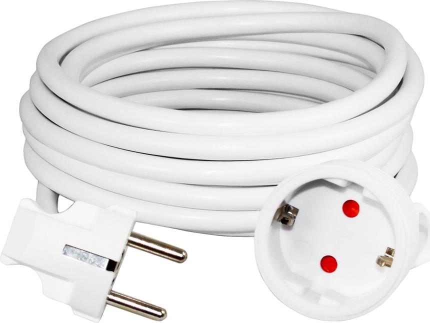 Удължител 8 метра кабел H05VV-F 3G1.5мм2 бял Commel