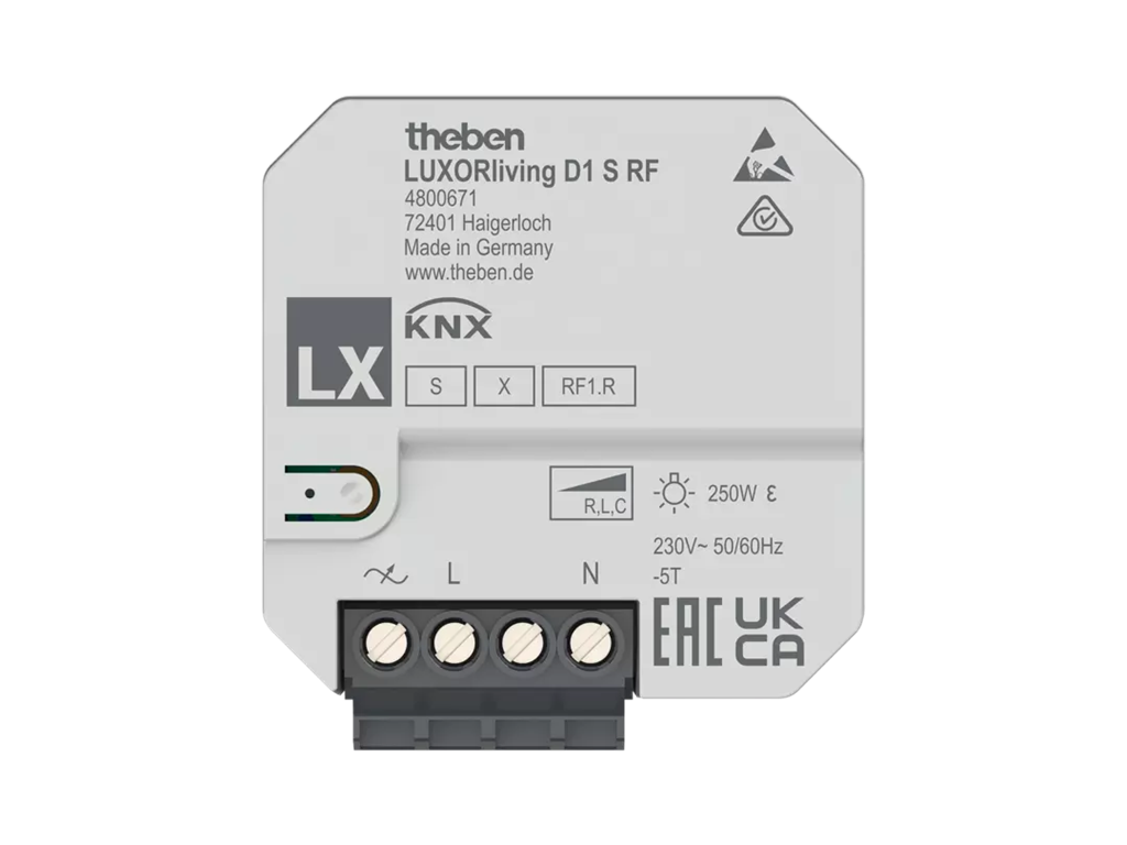 Модул димер D1 S RF 1х 250VA 44х44mm LUXORliving Theben