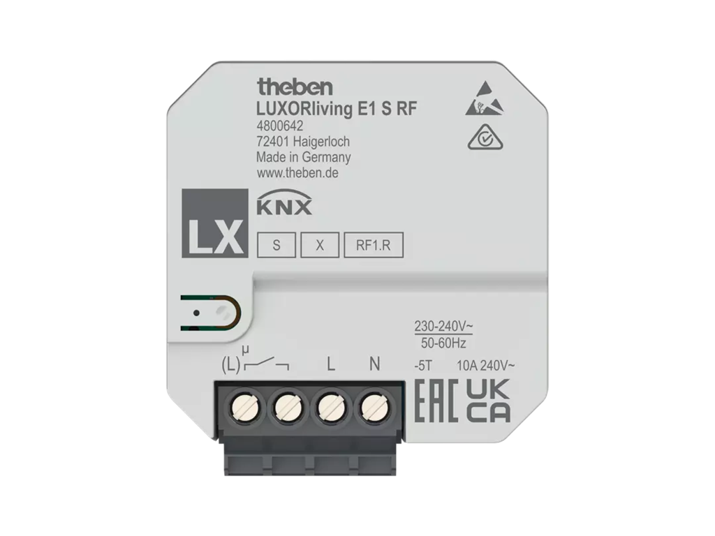 Модул подово отопление E1 S RF 1х 10A 44х44mm LUXORliving Theben