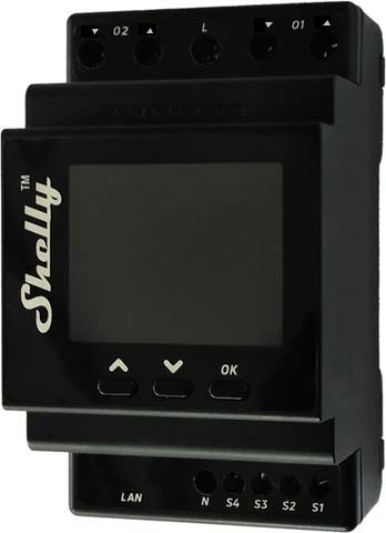 Импулсно Smart реле 2х щори 16A (40A) с мерител за DIN монтаж Shelly PRO Dual Cover PM - 268124S