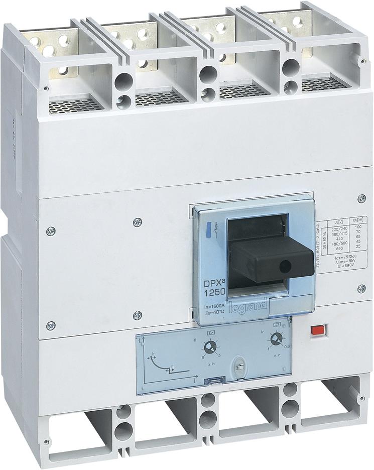 Автомат DPX3 1600 TM 4P 1000А 50кА регулируем (In x 0.8...1) Legrand