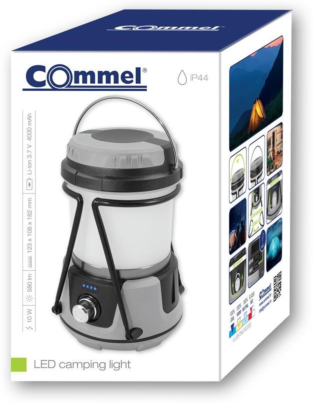 Мултифункционална LED лампа 10W 580 lm с акумулатор 4,0 Ah, 4 светлинни режима, с USB A+C зарядно, IP44 Commel