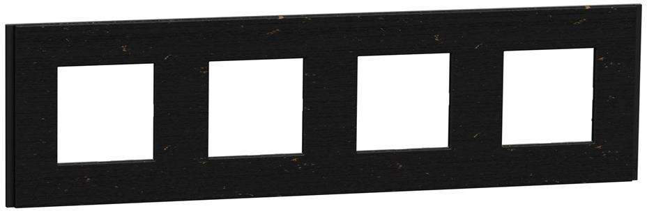 Лицева рамка 4х цвят Тъмно дърво Unica Déco SE