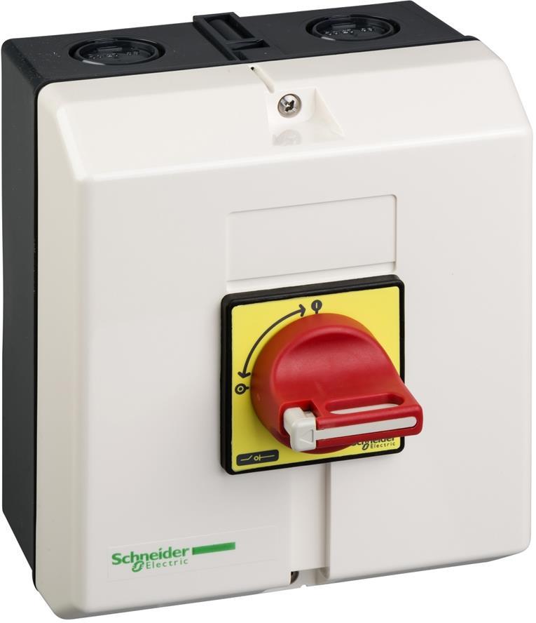 Пакетен превключвател 0-1 3P 50A IP65 червена ръкохватка в кутия SE