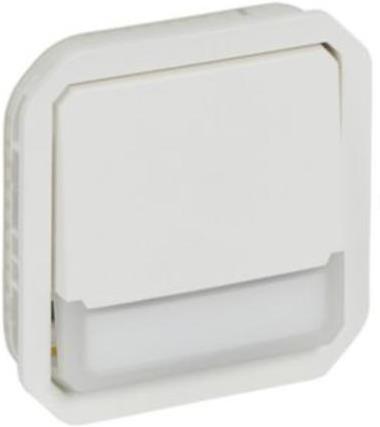 Бутон NO/NC с подсветка 12V и етикет механизъм цвят Бял IP55 Plexo New Legrand