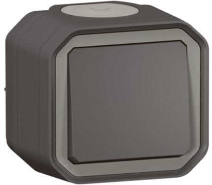 Девиаторен ключ моноблок за открит монтаж цвят Антрацит IP55 Plexo New Legrand