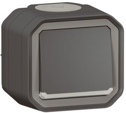 Бутон с подсветка моноблок за открит монтаж цвят Антрацит IP55 Plexo New Legrand