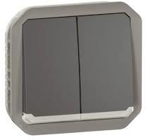 Сериен ключ/бутон с подсветка механизъм цвят Антрацит IP55 Plexo New Legrand