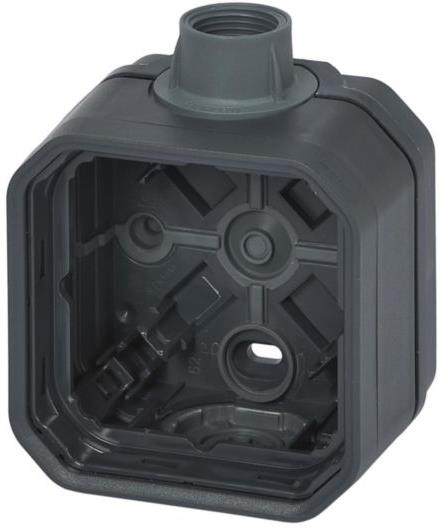 Кутия с 1х щуцер M20 за открит монтаж цвят Антрацит IP55 Plexo New Legrand