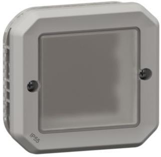 Адаптер за Mosaic 45x45мм с прозрачна мембрана механизъм цвят Сив IP55 Plexo New Legrand