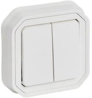 Сериен ключ/бутон моноблок за скрит монтаж цвят Бял IP55 Plexo New Legrand