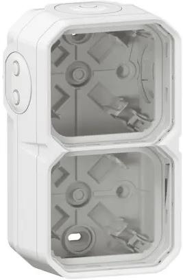 Кутия ДВОЙНА с 4х гумени мембрани за открит монтаж цвят Бял IP55 Plexo New Legrand