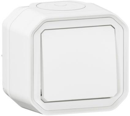Бутон моноблок за открит монтаж цвят Бял IP55 Plexo New Legrand