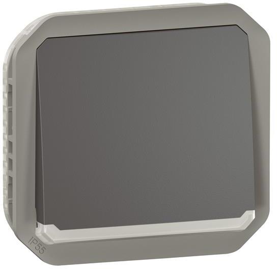 Бутон с подсветка механизъм цвят Антрацит IP55 Plexo New Legrand