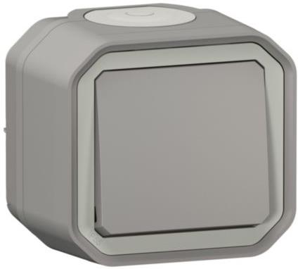 Кръстат ключ моноблок за открит монтаж цвят Сив IP55 Plexo New Legrand