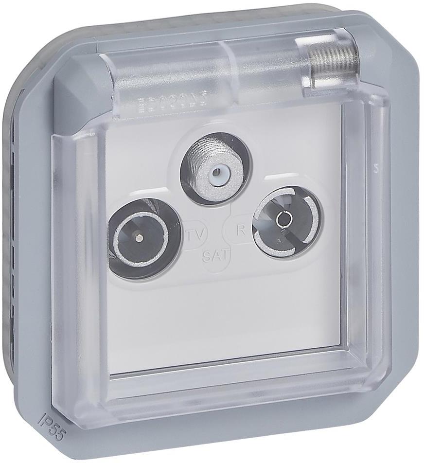 Розетка TV+R+SAT механизъм цвят Сив IP55 Plexo New Legrand